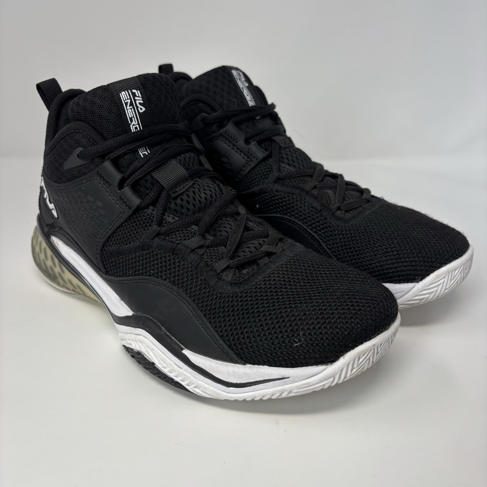 Fila Energized Mens 9‎ Black Shoes Running Sports Exercise Mid Basketball Shoe